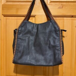 Big Buddha Dark Olive and Brown Shoulder Bag